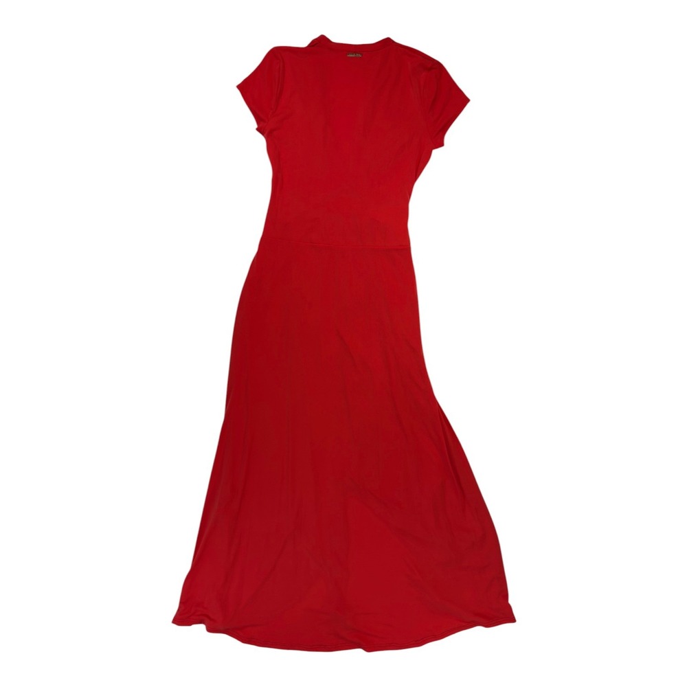 Michael Kors High-Low Wrap Dress 8 Coral V-Neck Short Sleeve Glam Romantic Chic - Picture 5 of 11